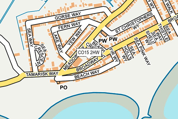 CO15 2HW map - OS OpenMap – Local (Ordnance Survey)