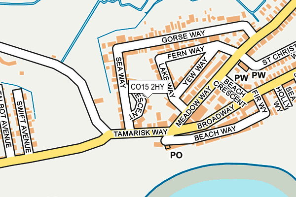 CO15 2HY map - OS OpenMap – Local (Ordnance Survey)