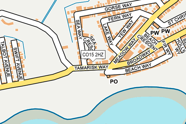 CO15 2HZ map - OS OpenMap – Local (Ordnance Survey)