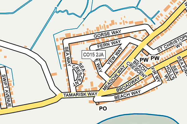 CO15 2JA map - OS OpenMap – Local (Ordnance Survey)