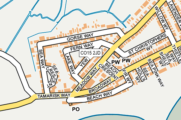 CO15 2JD map - OS OpenMap – Local (Ordnance Survey)