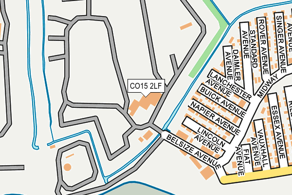 CO15 2LF map - OS OpenMap – Local (Ordnance Survey)