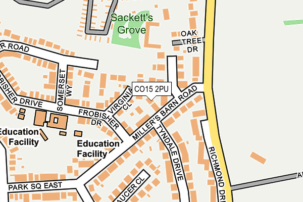 CO15 2PU map - OS OpenMap – Local (Ordnance Survey)