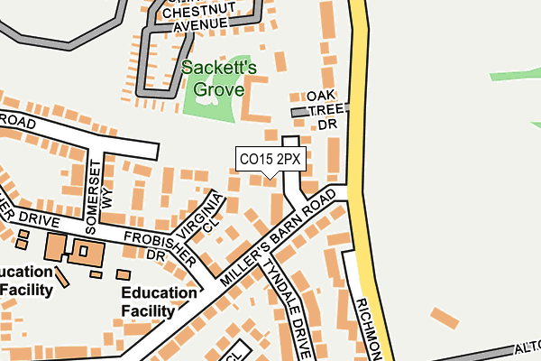 CO15 2PX map - OS OpenMap – Local (Ordnance Survey)