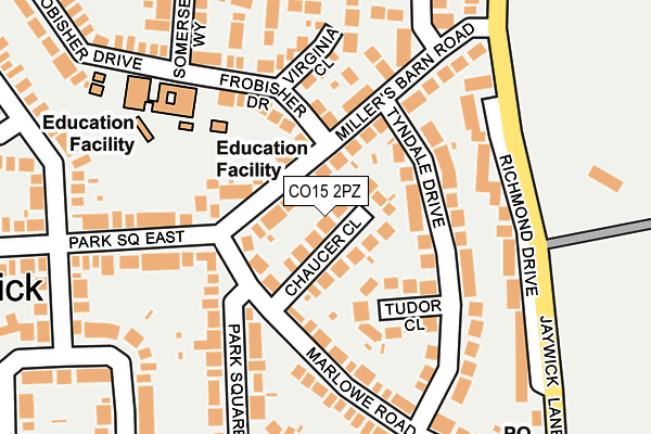 CO15 2PZ map - OS OpenMap – Local (Ordnance Survey)