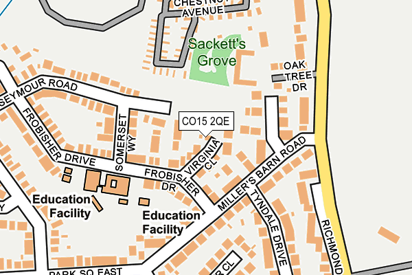 CO15 2QE map - OS OpenMap – Local (Ordnance Survey)