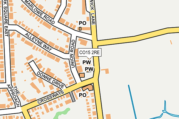CO15 2RE map - OS OpenMap – Local (Ordnance Survey)