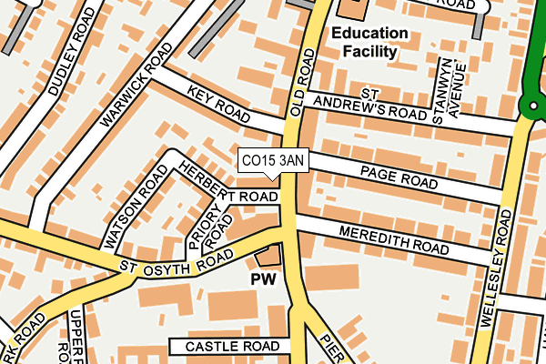Map of CLACTON BARBER LTD at local scale
