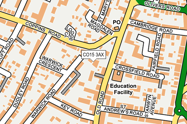 CO15 3AX map - OS OpenMap – Local (Ordnance Survey)