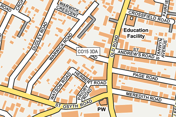 CO15 3DA map - OS OpenMap – Local (Ordnance Survey)