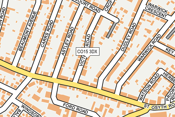 CO15 3DX map - OS OpenMap – Local (Ordnance Survey)