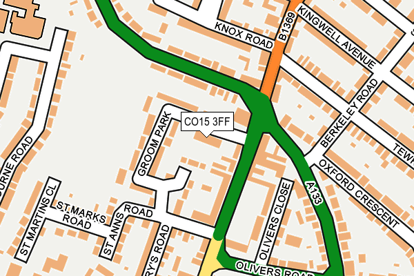 CO15 3FF map - OS OpenMap – Local (Ordnance Survey)