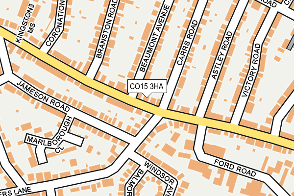 CO15 3HA map - OS OpenMap – Local (Ordnance Survey)