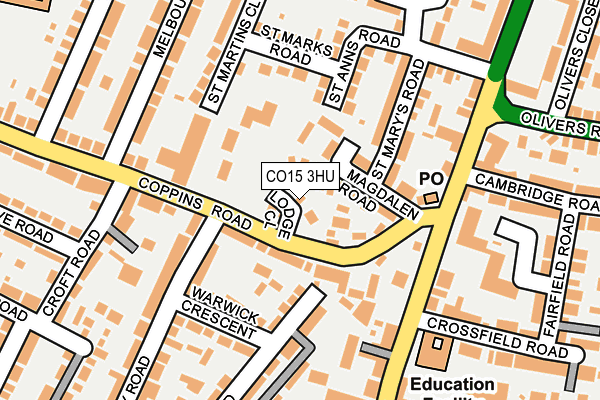 CO15 3HU map - OS OpenMap – Local (Ordnance Survey)
