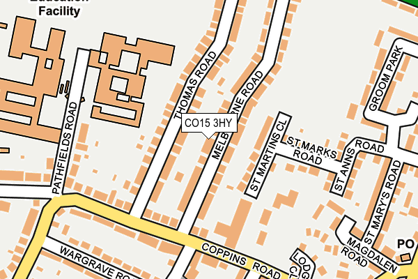CO15 3HY map - OS OpenMap – Local (Ordnance Survey)