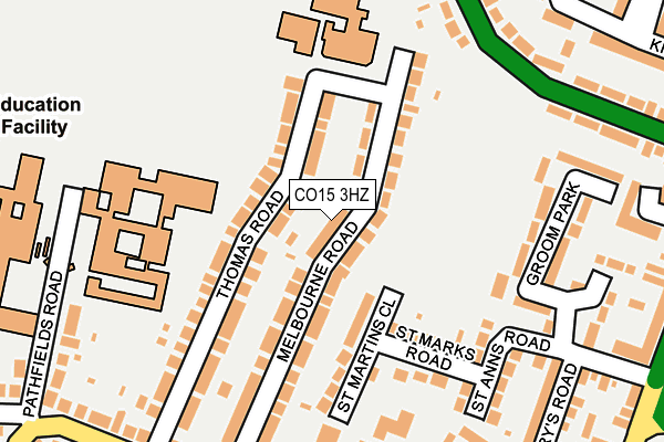 CO15 3HZ map - OS OpenMap – Local (Ordnance Survey)