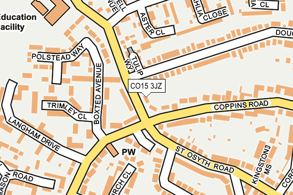 CO15 3JZ map - OS OpenMap – Local (Ordnance Survey)