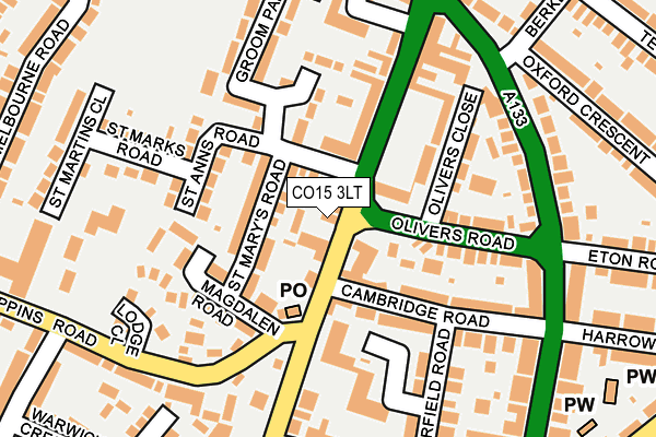 CO15 3LT map - OS OpenMap – Local (Ordnance Survey)