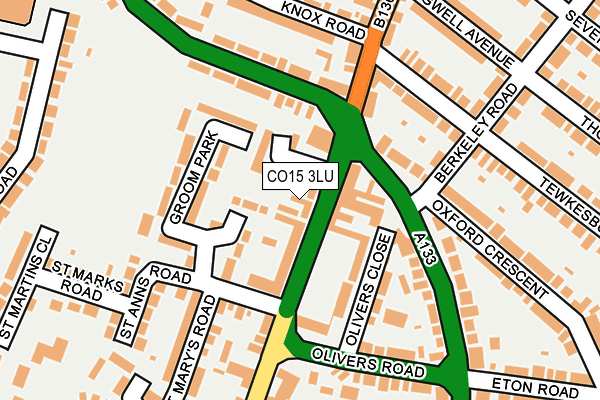 CO15 3LU map - OS OpenMap – Local (Ordnance Survey)