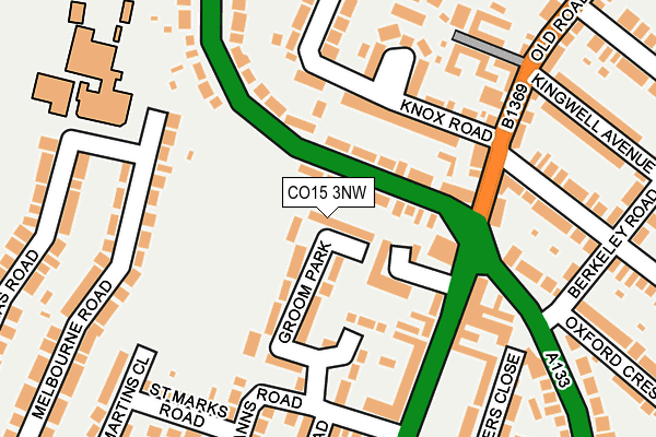CO15 3NW map - OS OpenMap – Local (Ordnance Survey)