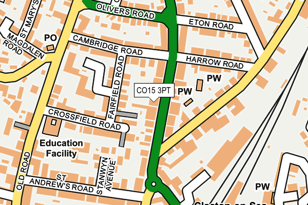 CO15 3PT map - OS OpenMap – Local (Ordnance Survey)