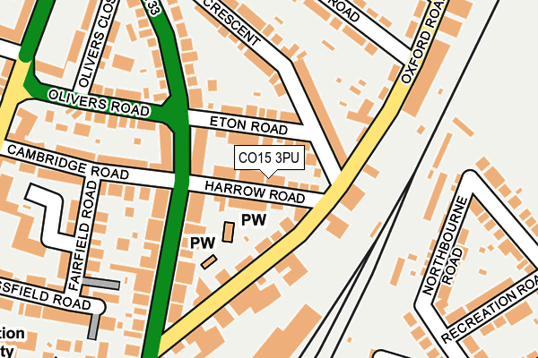 CO15 3PU map - OS OpenMap – Local (Ordnance Survey)