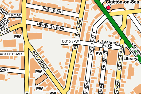 CO15 3PW map - OS OpenMap – Local (Ordnance Survey)