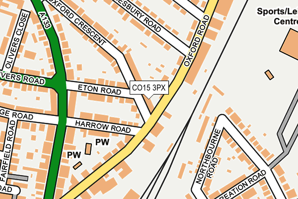 CO15 3PX map - OS OpenMap – Local (Ordnance Survey)