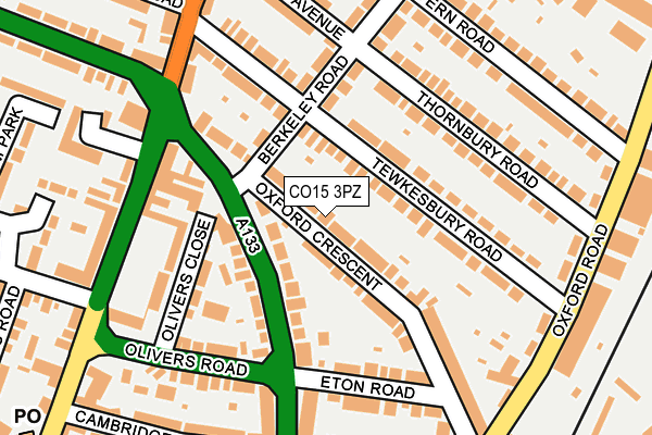 CO15 3PZ map - OS OpenMap – Local (Ordnance Survey)