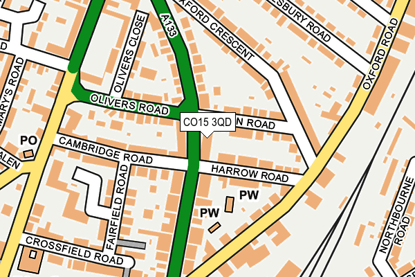 CO15 3QD map - OS OpenMap – Local (Ordnance Survey)