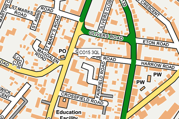CO15 3QL map - OS OpenMap – Local (Ordnance Survey)