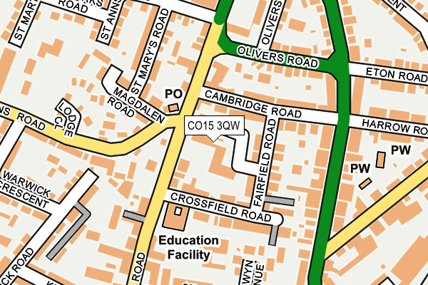 CO15 3QW map - OS OpenMap – Local (Ordnance Survey)