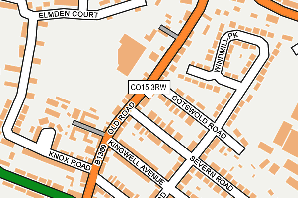 CO15 3RW map - OS OpenMap – Local (Ordnance Survey)