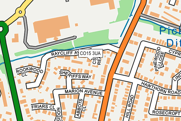 CO15 3UA map - OS OpenMap – Local (Ordnance Survey)