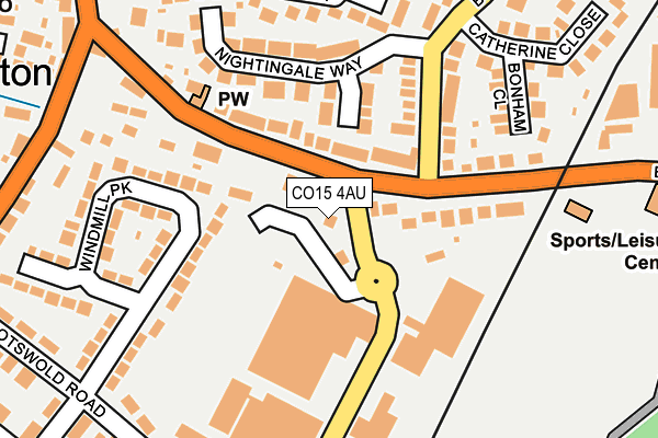CO15 4AU map - OS OpenMap – Local (Ordnance Survey)