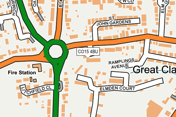 CO15 4BU map - OS OpenMap – Local (Ordnance Survey)