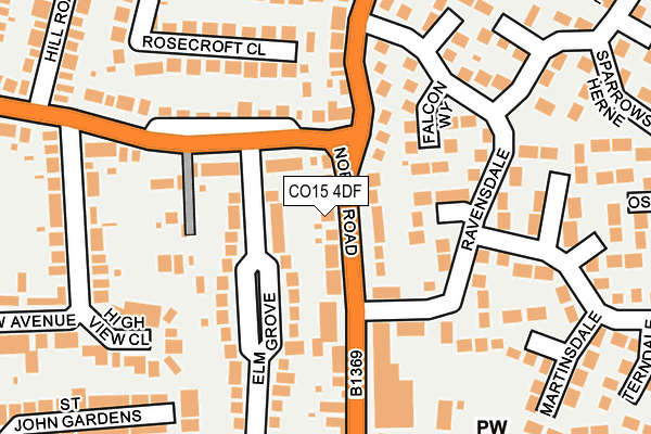 CO15 4DF map - OS OpenMap – Local (Ordnance Survey)