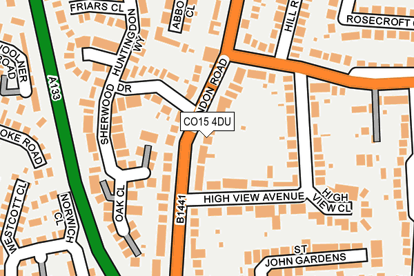 CO15 4DU map - OS OpenMap – Local (Ordnance Survey)