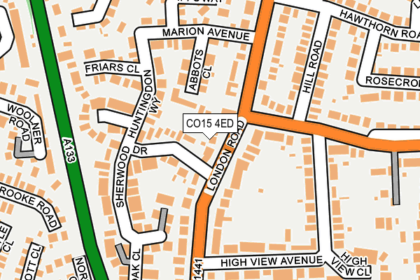 CO15 4ED map - OS OpenMap – Local (Ordnance Survey)