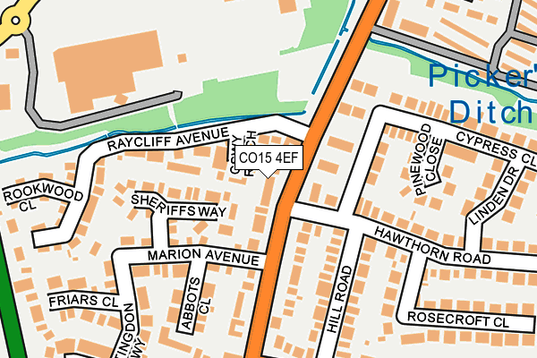 CO15 4EF map - OS OpenMap – Local (Ordnance Survey)