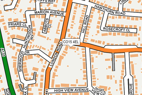CO15 4EL map - OS OpenMap – Local (Ordnance Survey)
