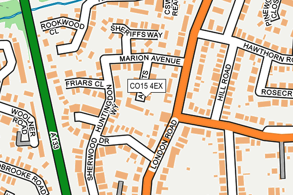 CO15 4EX map - OS OpenMap – Local (Ordnance Survey)