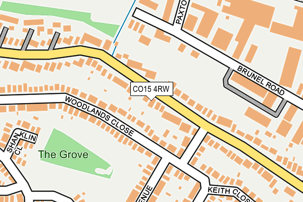 CO15 4RW map - OS OpenMap – Local (Ordnance Survey)