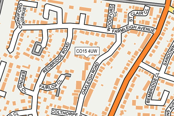 CO15 4UW map - OS OpenMap – Local (Ordnance Survey)