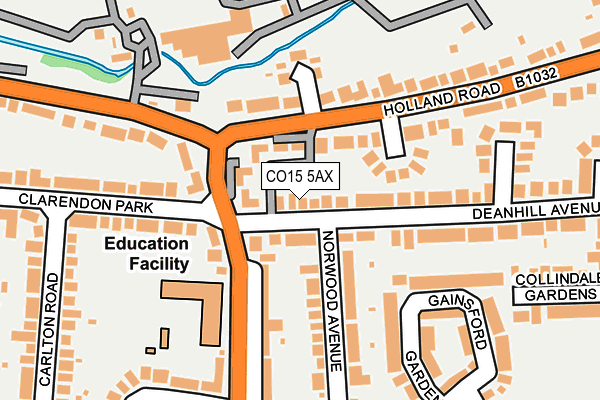 CO15 5AX map - OS OpenMap – Local (Ordnance Survey)