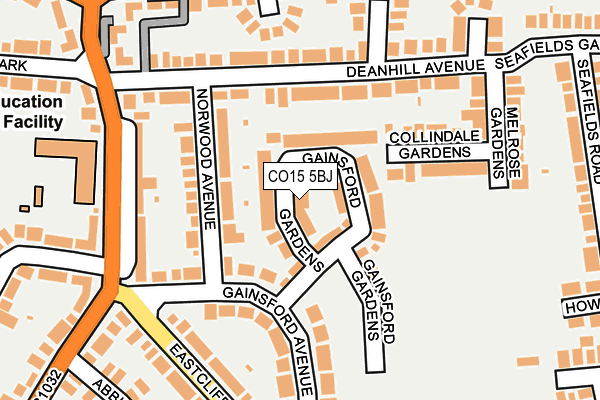 CO15 5BJ map - OS OpenMap – Local (Ordnance Survey)