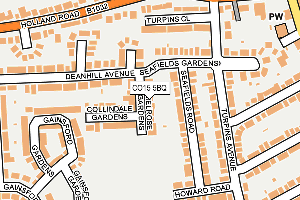 CO15 5BQ map - OS OpenMap – Local (Ordnance Survey)