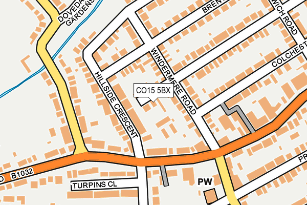 CO15 5BX map - OS OpenMap – Local (Ordnance Survey)