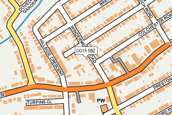 CO15 5BZ map - OS OpenMap – Local (Ordnance Survey)