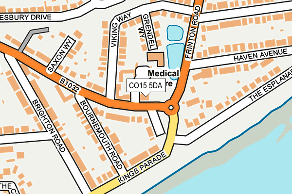 CO15 5DA map - OS OpenMap – Local (Ordnance Survey)